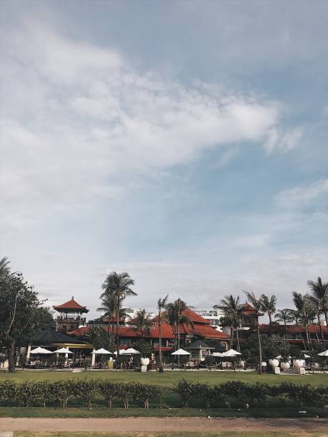 istock View of clear white clouds and tropical island Bali 1323076786