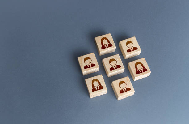istock An ordered set of people on blocks. Combining to achieve a goal. Unity. Teamwork cooperation. Autonomy performance. Business personnel management. Team building. Recruiting human resources 1323081637