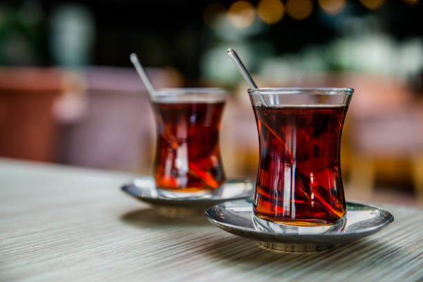 istock Turkish tea in national glass tea cups. 1323098018