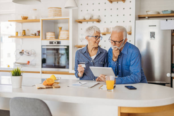 istock Senior couple at home 1323103860