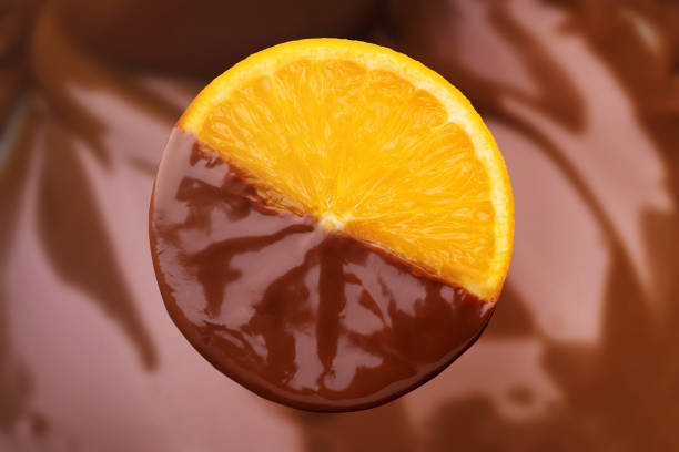 Candied orange slices in chocolate.