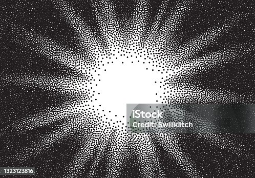 istock Dotwork gradient background, black and white scattered stipple dots 1323123816