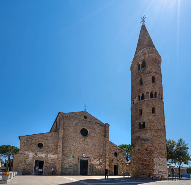 Caorle, Italy. May 26, 2021. View of the Santo Stefano cathedral in the town center