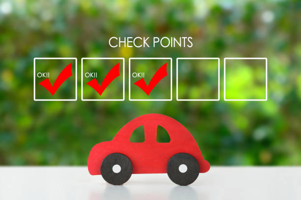 Check points for car images, natural green background