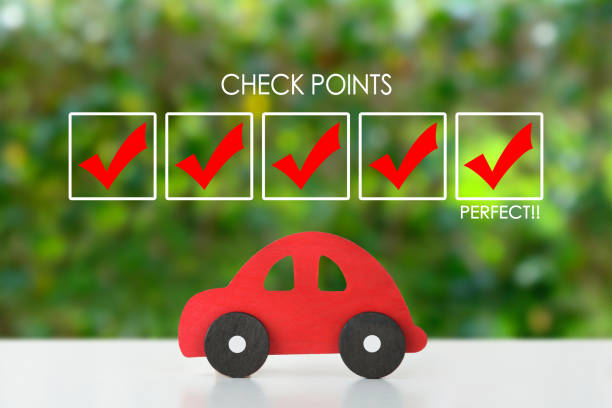 istock Check points for car images, natural green background 1323132520