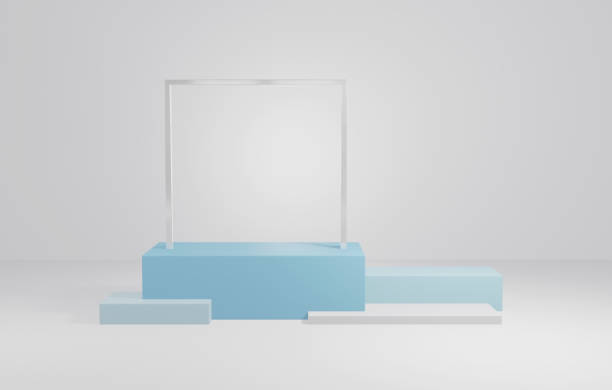 istock White Product Stand in white room ,Studio Scene For Product ,minimal design,3D rendering 1323136272