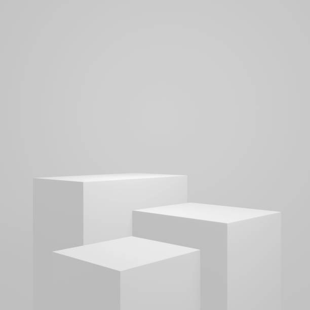 istock White Product Stand in white room ,Studio Scene For Product ,minimal design,3D rendering 1323136458