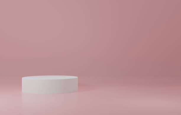 istock white Product Stand in pink room ,Studio Scene For Product ,minimal design,3D rendering 1323136517