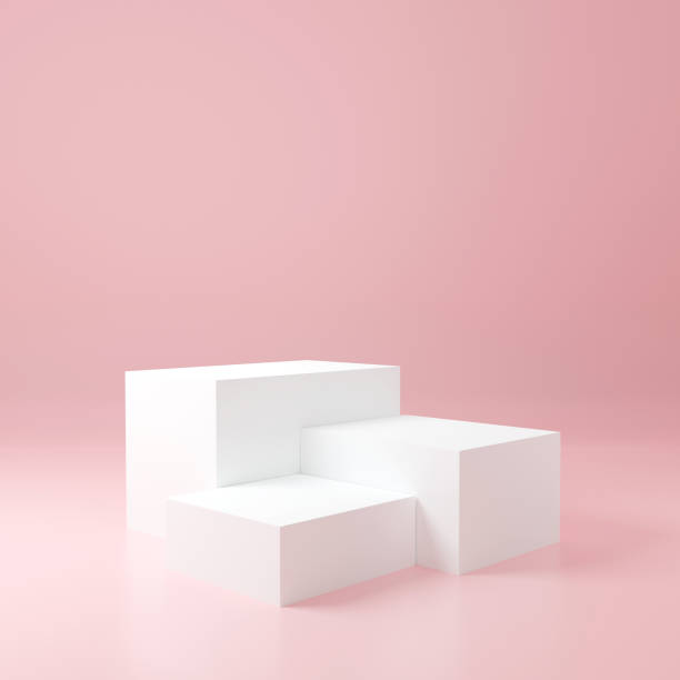 istock white Product Stand in pink room ,Studio Scene For Product ,minimal design,3D rendering 1323136642