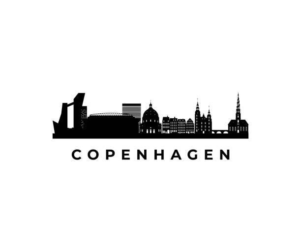 bildbanksillustrationer, clip art samt tecknat material och ikoner med vektor köpenhamn skyline. resa köpenhamn berömda landmärken. affärs- och turismkoncept för presentation, banner, webbplats. - copenhagen business