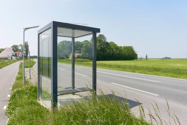 istock Bus stop shelter in a rural area 1323139646