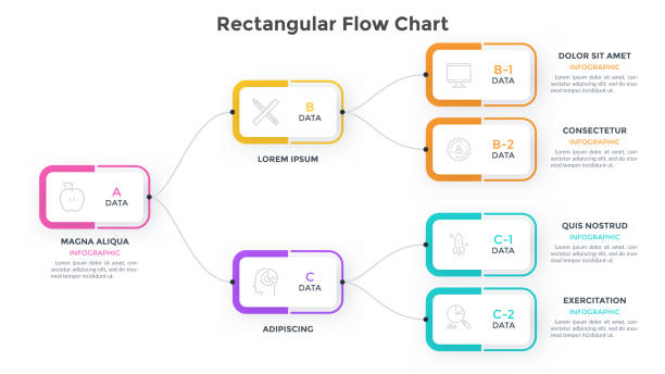 spanduk opsi infografis modern - diagrams ilustrasi stok