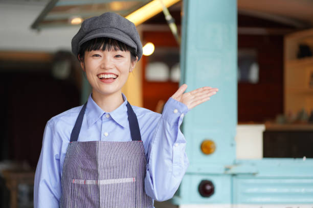 istock Image of a female clerk in a kitchen car 1323143858