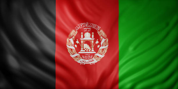 afghanistan 3d flag - flag of afghanistan imagens e fotografias de stock