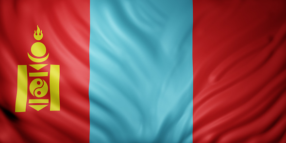 3d rendering of a national Mongolia flag