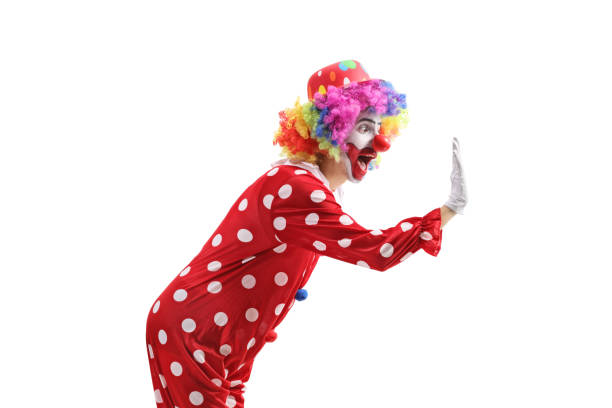 istock Happy cheerful clown gesturing high-five 1323154984