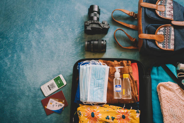 istock Packed suitcase, vacation after COVID-19 1323157704