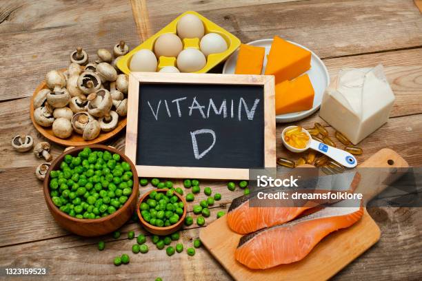 Foods Rich In Vitamin D Stock Photo - Download Image Now - Vitamin D, Vitamin, Letter D