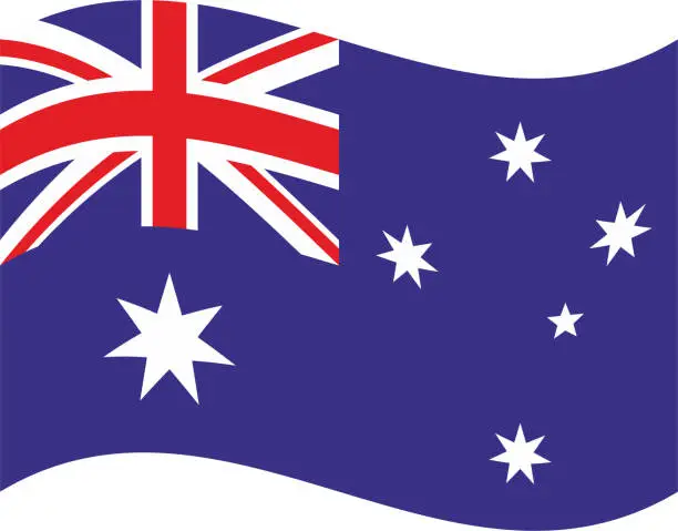 Vector illustration of Australia waving flag