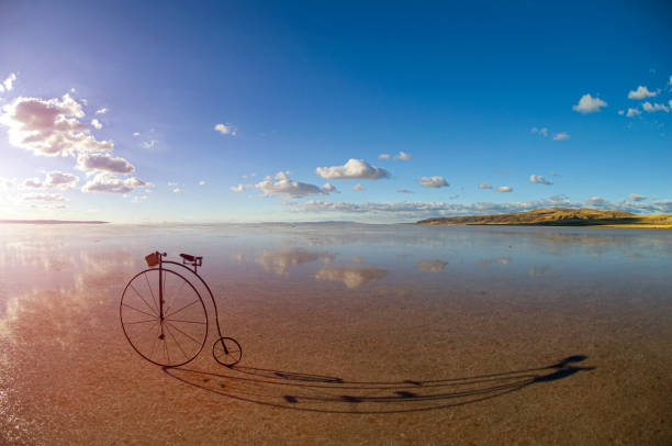 Antique bicycle on the lake