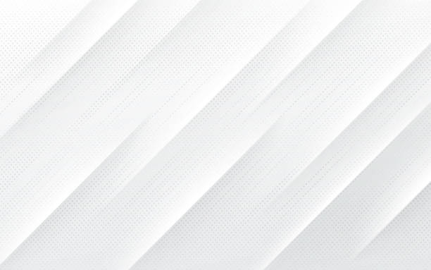 ilustrações de stock, clip art, desenhos animados e ícones de white and silver color background with dynamic diagonal stripe lines and halftone texture. modern and simple gray color template banner design. luxury and elegant concept. eps10 vector - diagonal