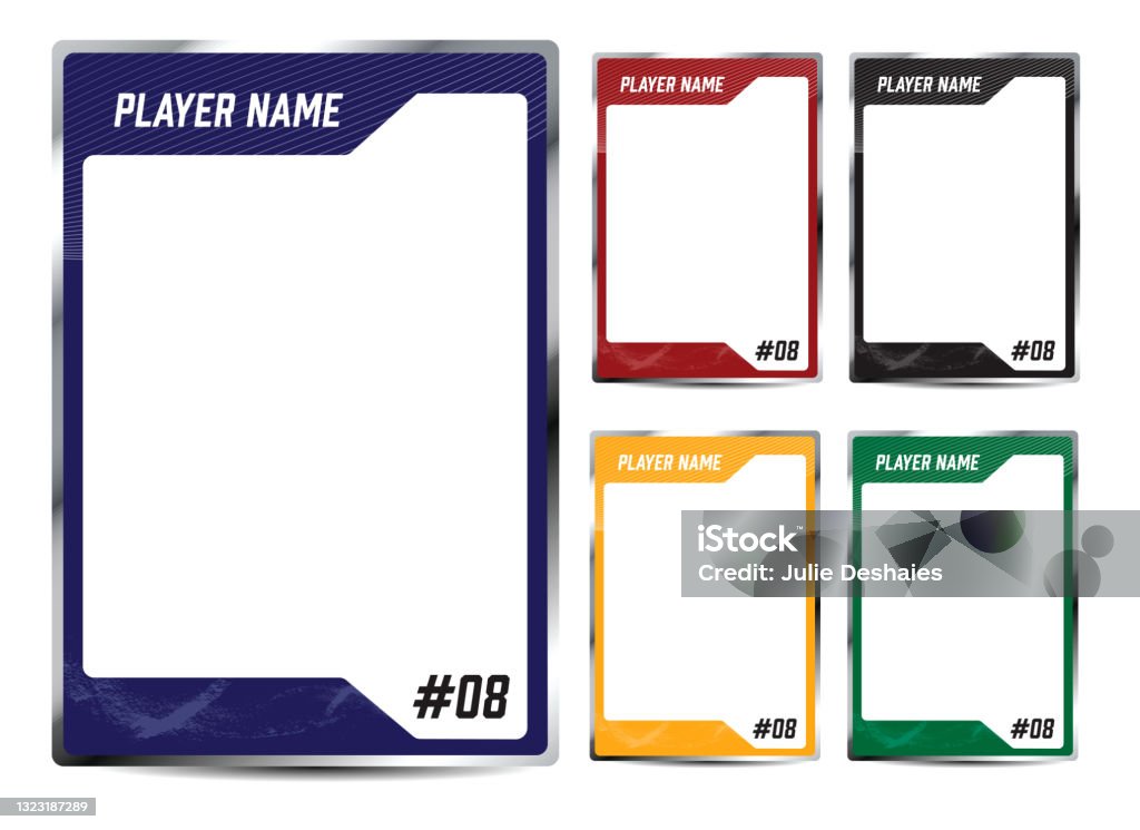 Hockey-Spieler Trading-Karte Rahmen Rahmen Vorlage Design Flyer - Lizenzfrei Kartenspiel Vektorgrafik