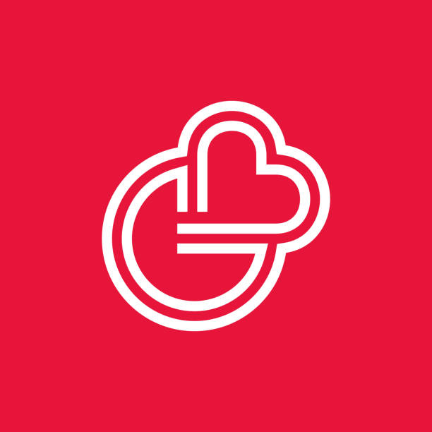 ilustraciones, imágenes clip art, dibujos animados e iconos de stock de letra g amor diseño de logotipo minimalista - amor g