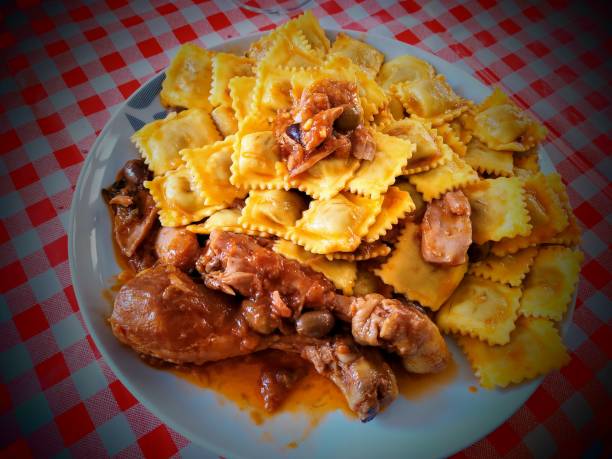 istock Ravioli pasta and braised chicken 1323195017