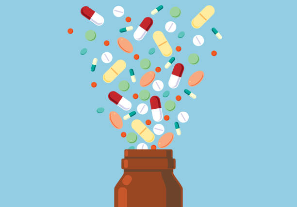 illustrations, cliparts, dessins animés et icônes de médicament - capsule medicine vitamin pill narcotic