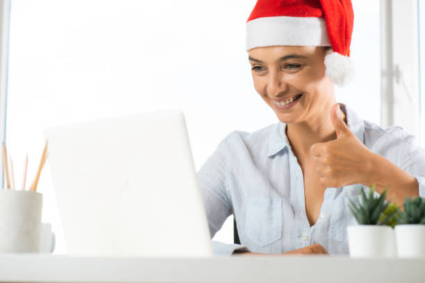 istock Online Christmas Party 1323204528