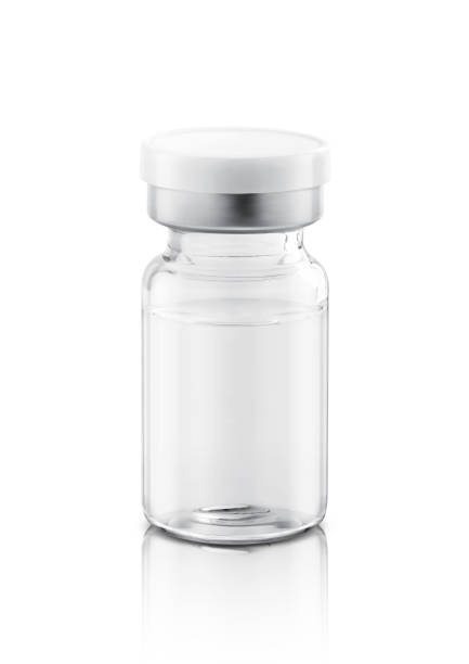 istock Vaccine bottle for label design mock-up isolated on white background 1323205325