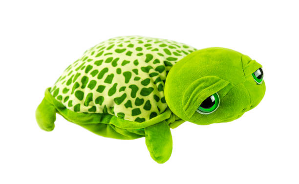 istock Soft toy green turtle close up isolated on white background. 1323206826