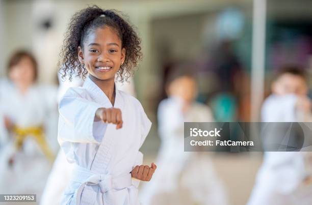 Young Karate Class Stock Photo - Download Image Now - Karate, Child, Learning