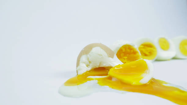 istock The egg cracked and the yolk melted. boiled eggs. lots of eggs 1323212458