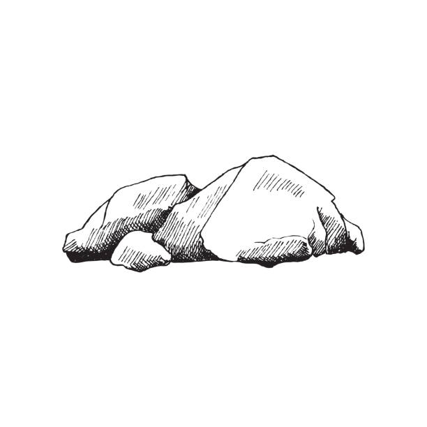 ilustrações de stock, clip art, desenhos animados e ícones de heap of stones, big heavy boulders, granite rocks a vector illustration. - rock vector stack heap