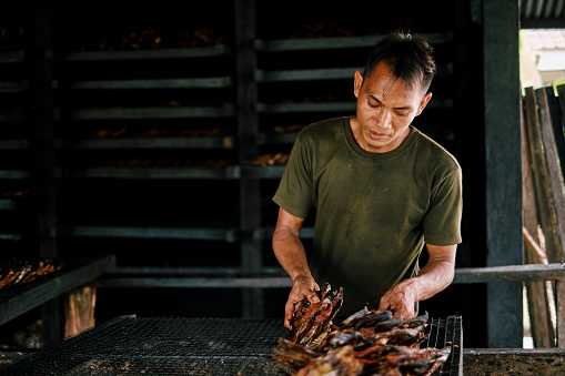 Process of smoked fish in Indonesia