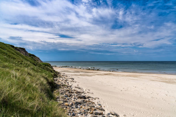 istock beautiful white sand beach with high grassy sand dunes behind 1323221840