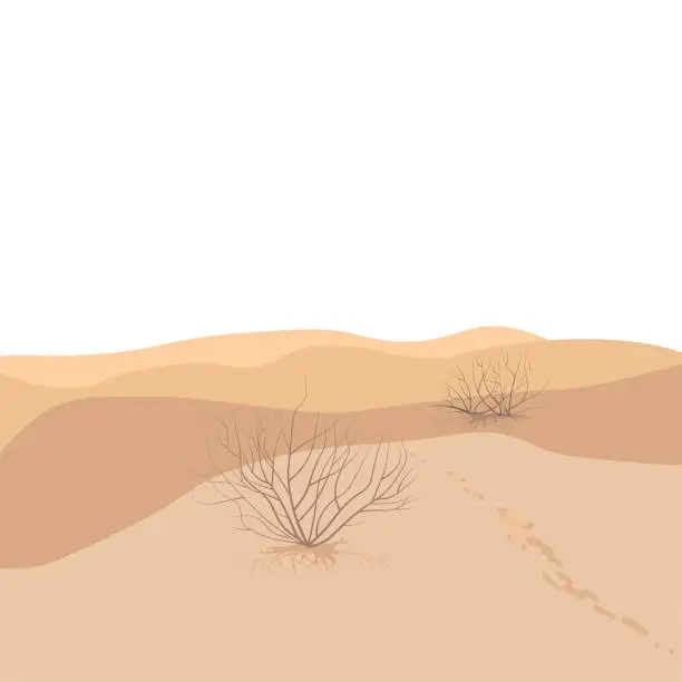 Vector illustration of Sandy desert vector stock illustration.