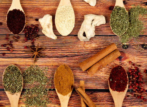 istock Spices and Herbs on Wooden Table. 1323223879