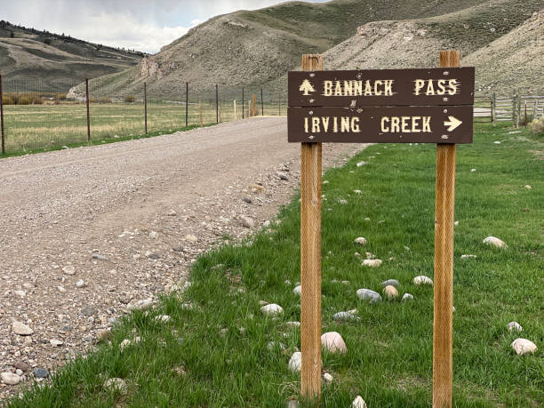 istock Bannack Pass and Irving Creek road sign 1323249752