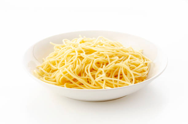 istock Spaghetti Noodles in Plate on White Background 1323260616