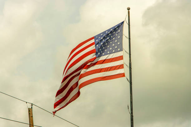 American flag waving in the wind