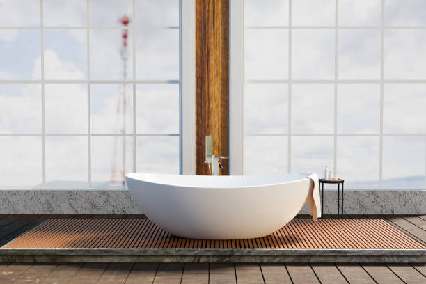 istock luxury toilet design with wide angle view 1323265703