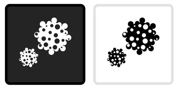 Vector illustration of Pollen Icon on  Black Button with White Rollover