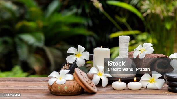 Thai Spa Massage Spa Treatment Aroma For Healthy Wellness And Relax Spa Plumeria Flower For Body Therapy Lifestyle Healthy Concept Stock Photo - Download Image Now