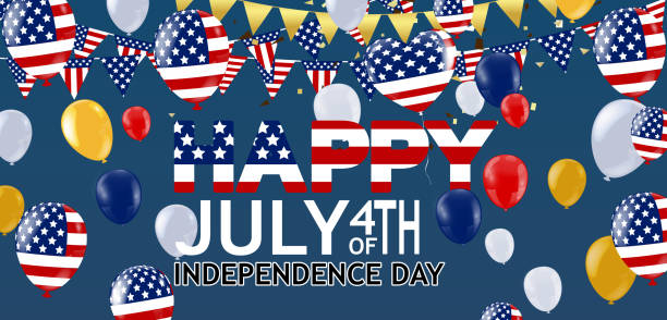istock 4th of July, Independence Day Banner on navy star pattern background, 1323284722