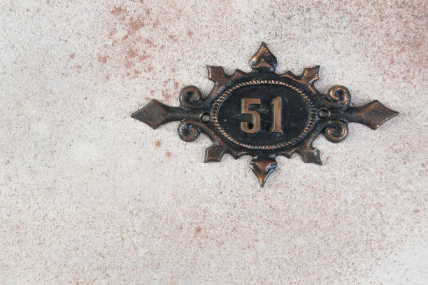 Old metal home number sign