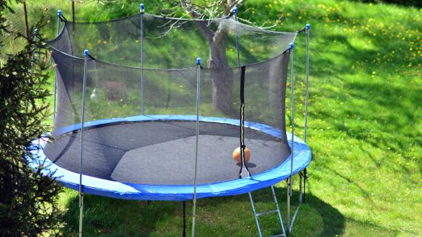 istock Big trampoline for children and adults. 1323292176