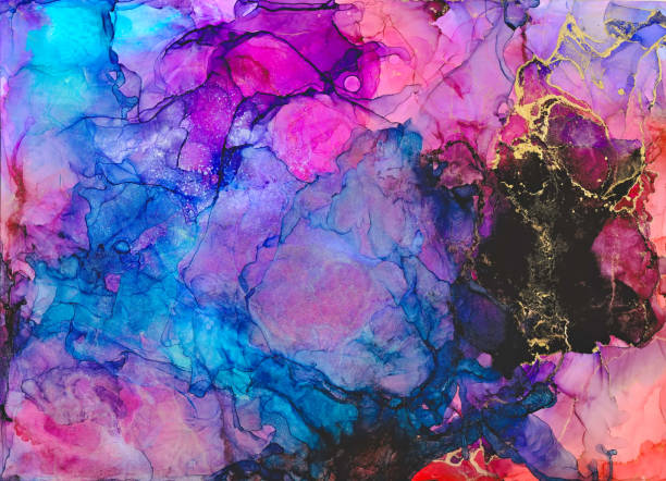 istock Ink, paint, abstract. Abstract colourful painted galaxy. Alcohol ink modern abstract painting, modern contemporary art. 1323292831
