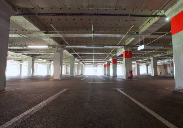 istock Underground car parking lot. empty place 1323294043